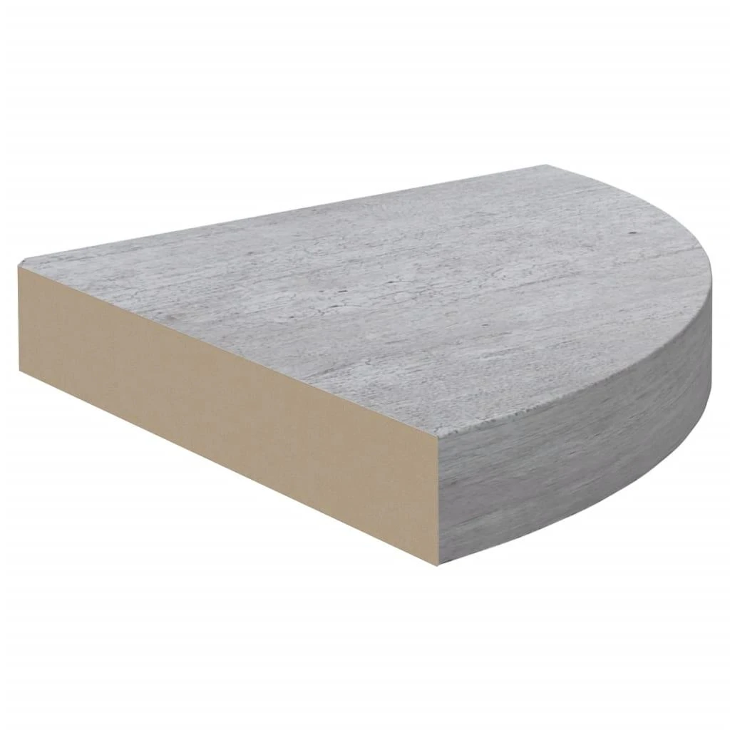 Sieninė kampinė lentyna, betono pilka, 35x35x3,8cm, MDF