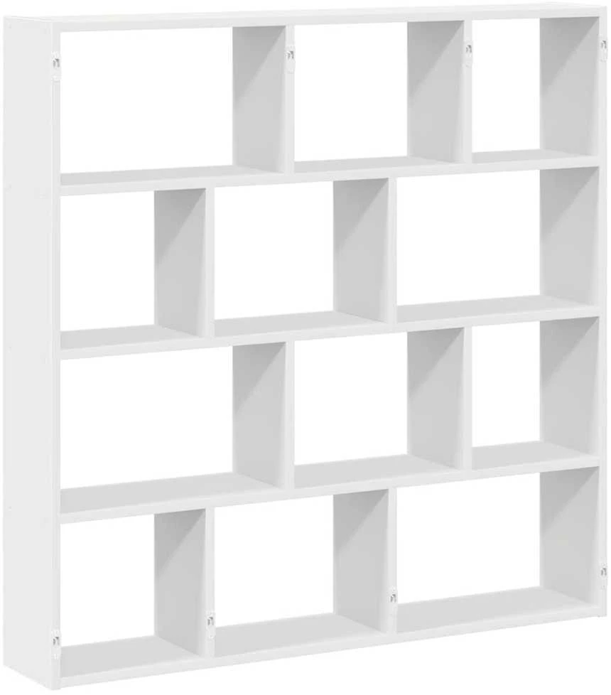 Sieninė lentyna, 12 skyrių, baltos, mediena, kubo formos
