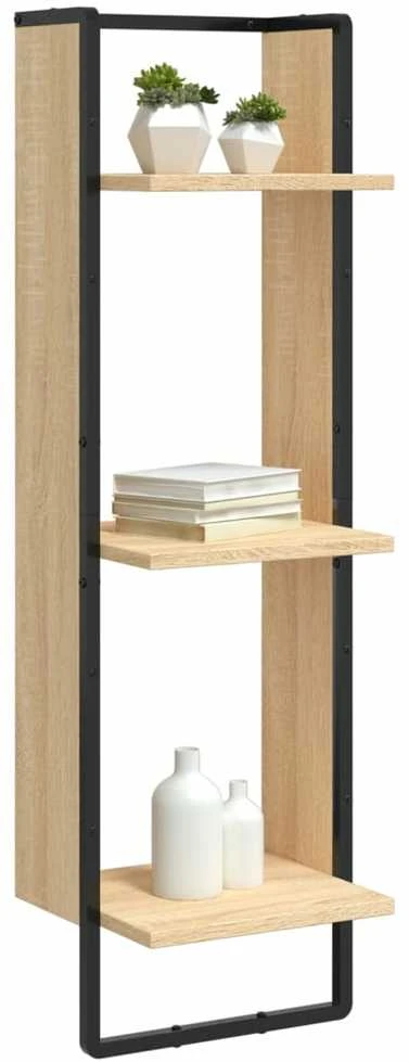 Sieninė lentyna, 3 aukštų, ąžuolo, 30x25x100cm, mediena