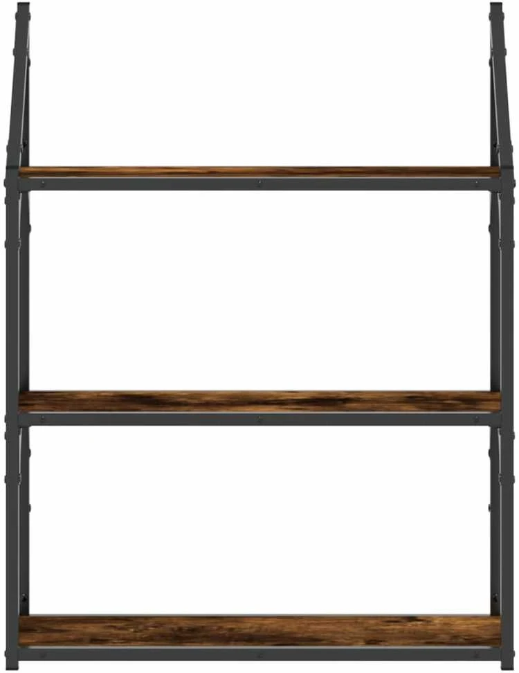 Sieninė lentyna, 3 aukštų, dūminė, 60x21x78,5cm, mediena