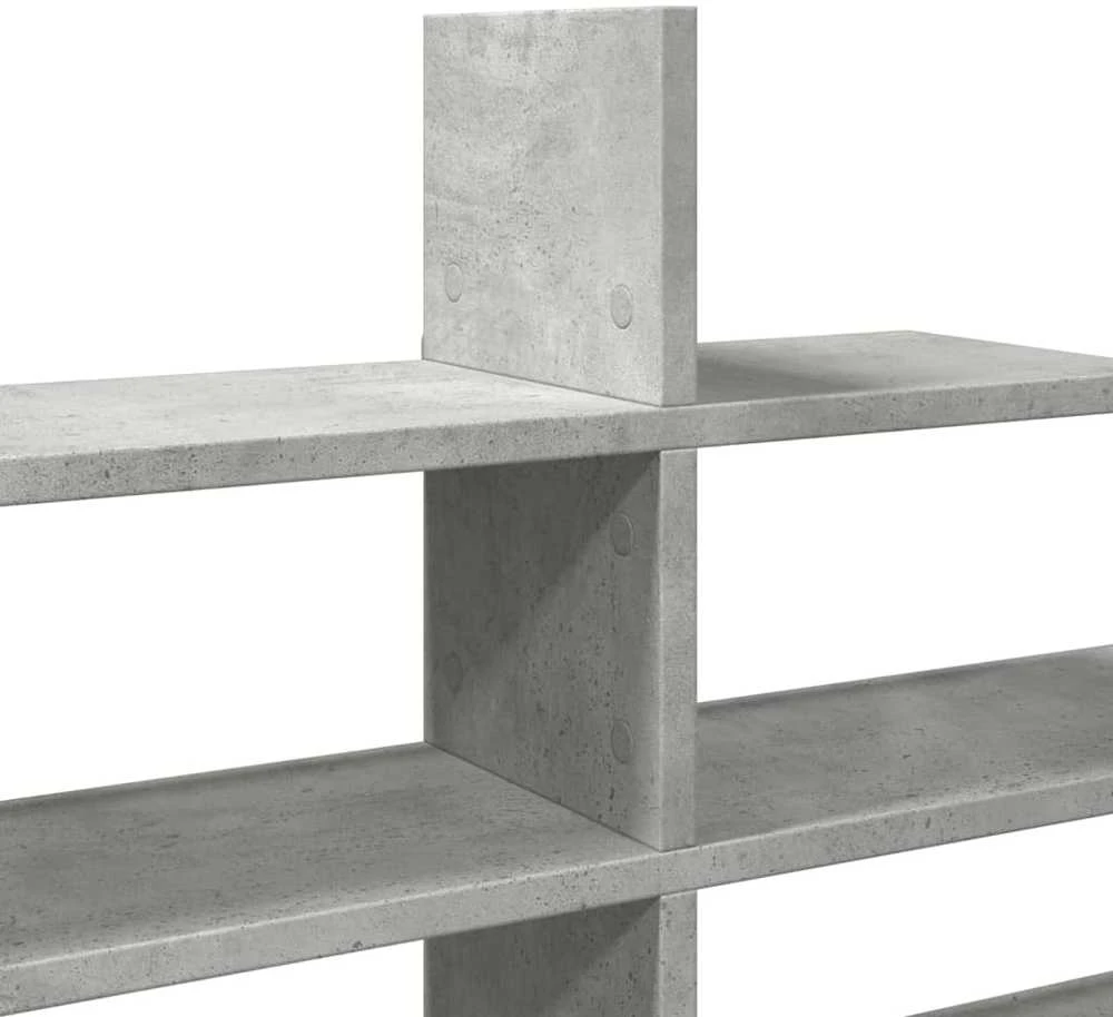 Sieninė lentyna, betono, 124,5x18x60,5cm, apdirbta mediena