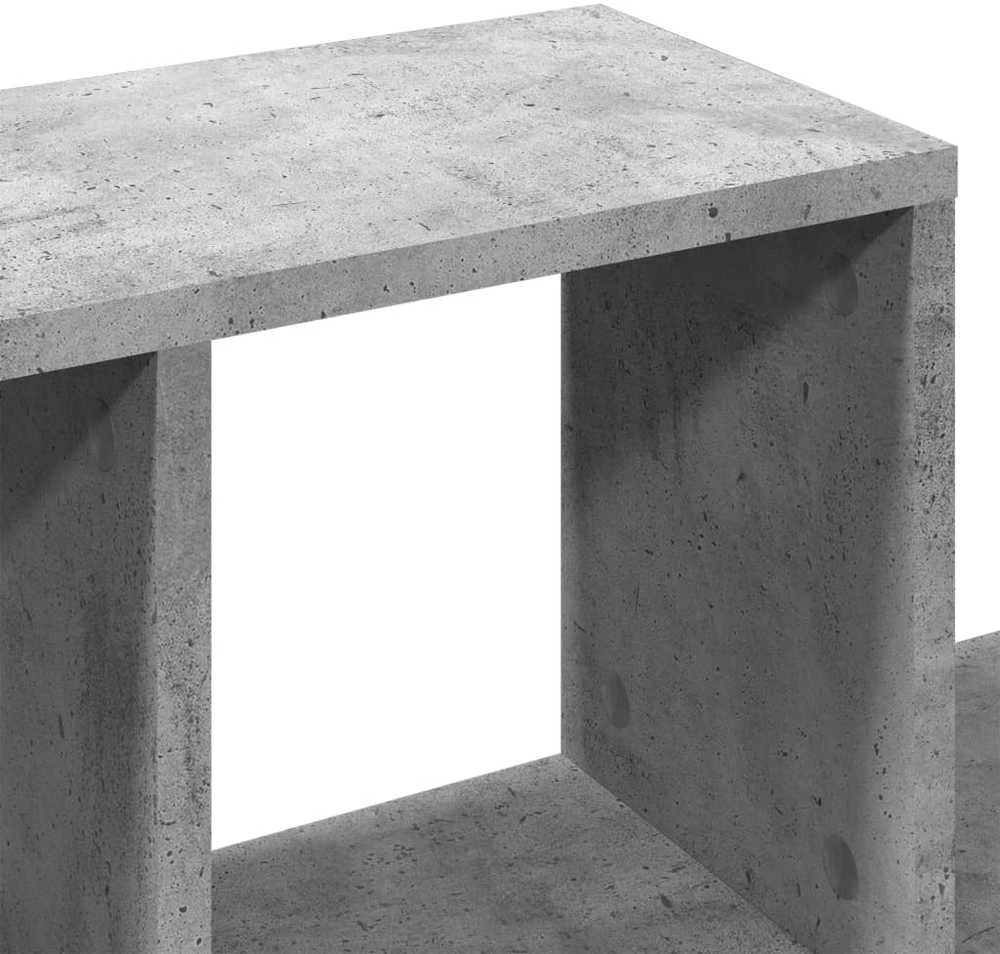 Sieninė lentyna, betono pilka, 100x20x53cm, apdirbta mediena