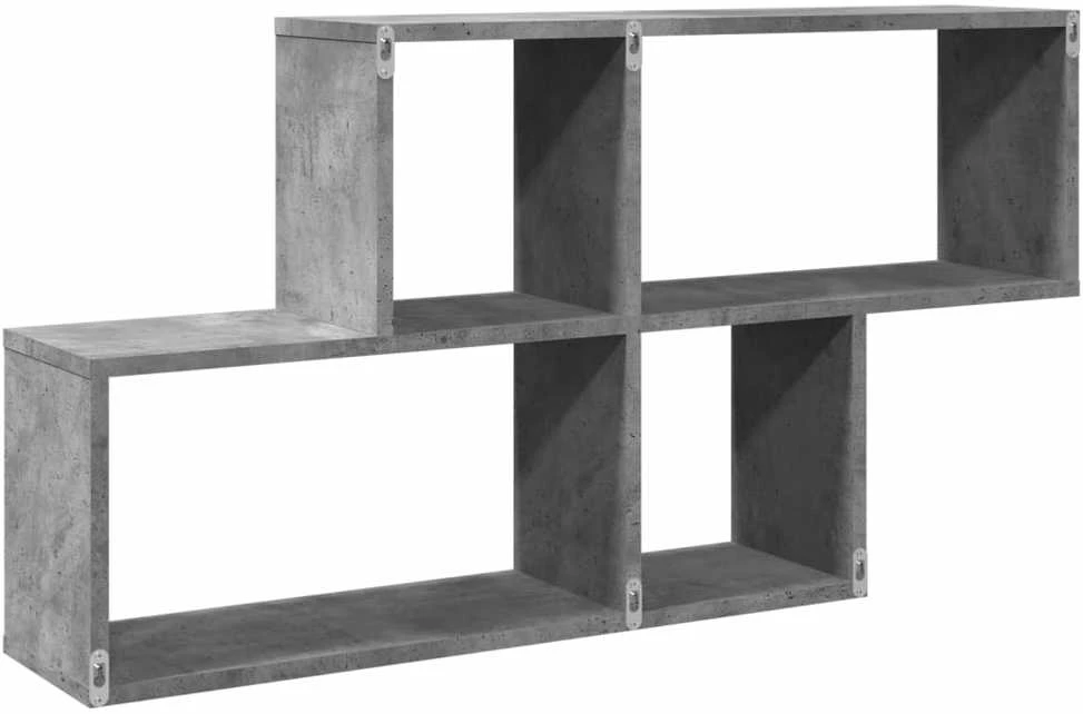 Sieninė lentyna, betono pilka, 100x20x53cm, apdirbta mediena