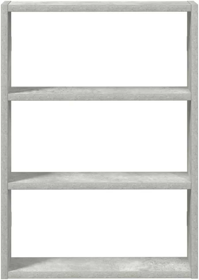 Sieninė lentyna, betono pilka, 43x9x60cm, apdirbta mediena