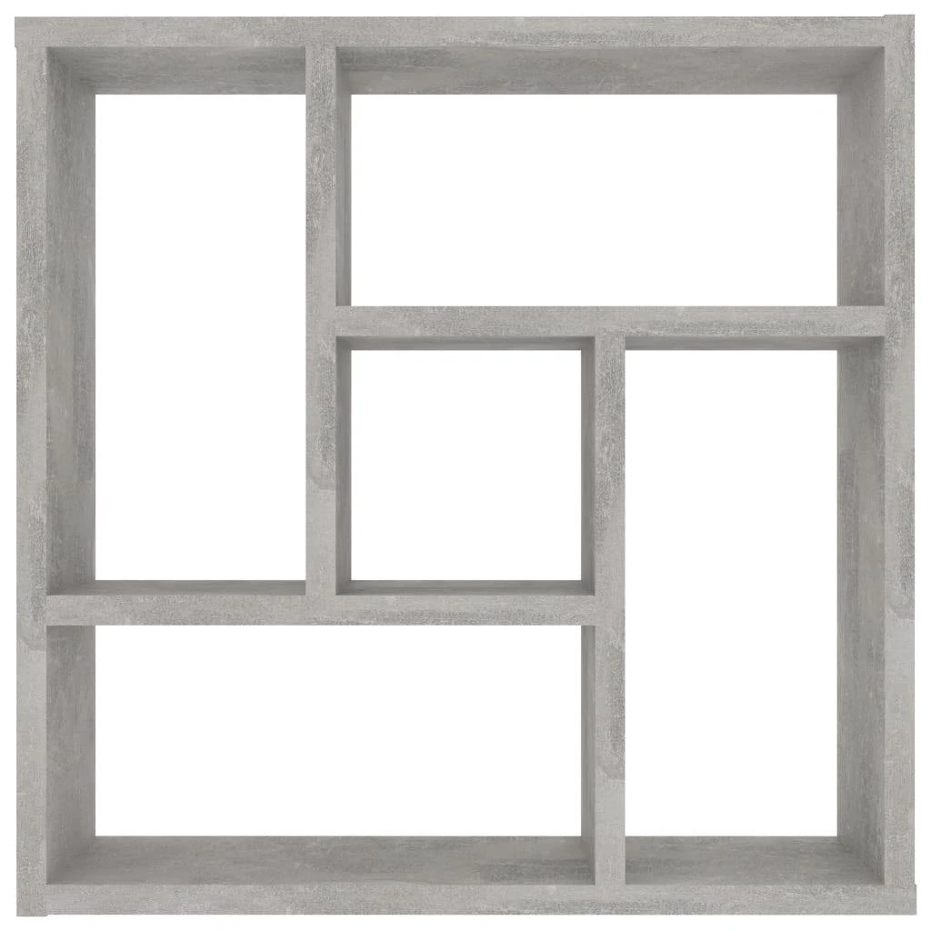 Sieninė lentyna, betono, 45,1x16x45,1cm, apdirbta mediena
