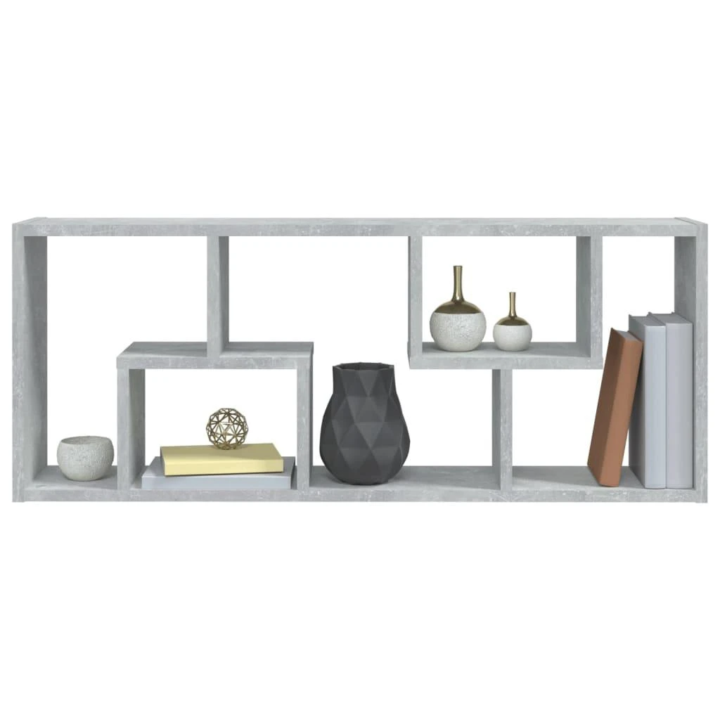 Sieninė lentyna, betono pilkos spalvos, 36x16x90cm, mediena