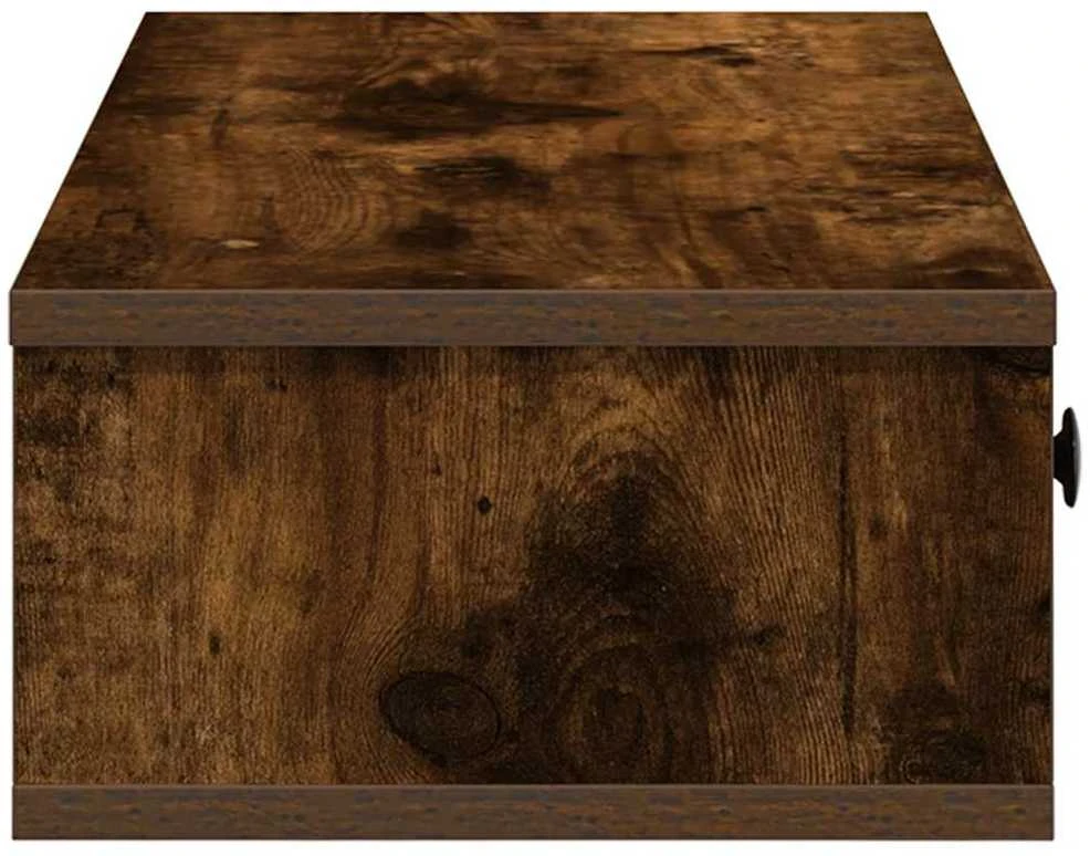 Sieninė lentyna su stalčiais, dūminio ąžuolo, 100x37,5x19cm