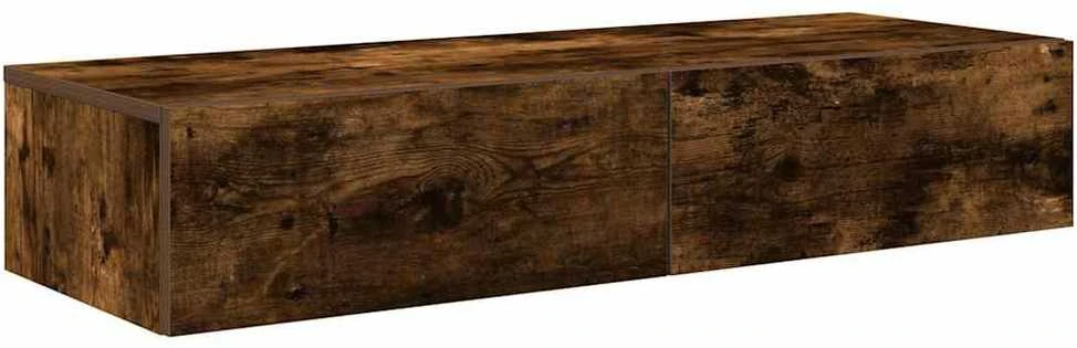 Sieninė lentyna su stalčiais, dūminio ąžuolo, 100x36x19cm
