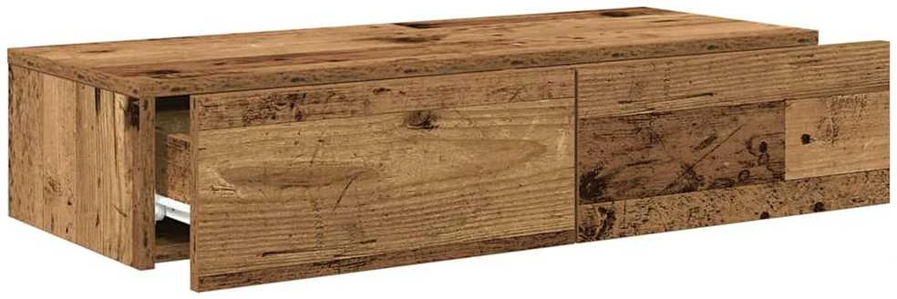 Sieninė lentyna su stalčiais, medienos, 80x33x17cm