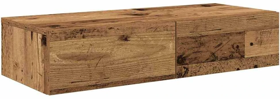 Sieninė lentyna su stalčiais, medienos, 80x33x17cm