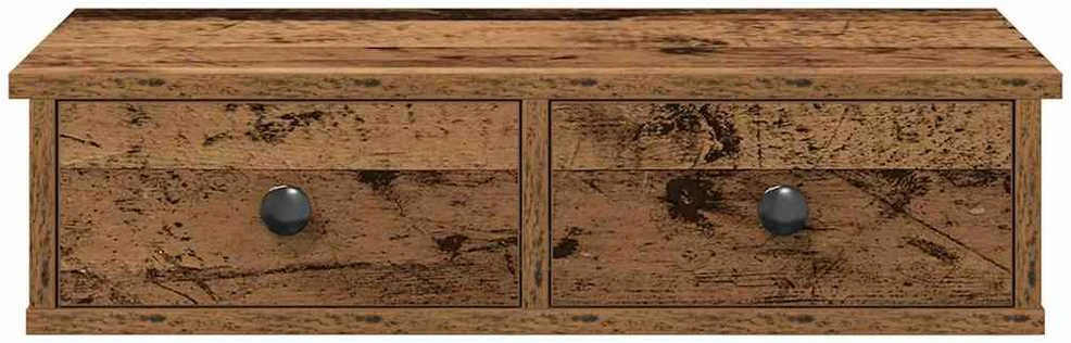 Sieninė lentyna su stalčiais, medienos, 60x28x15cm