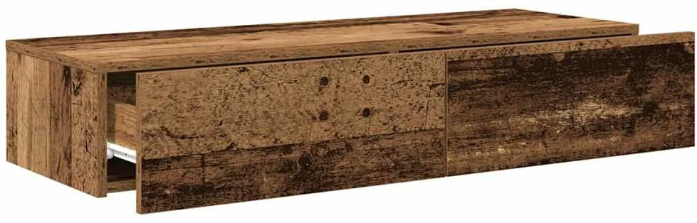 Sieninė lentyna su stalčiais, medienos, 100x36x19cm