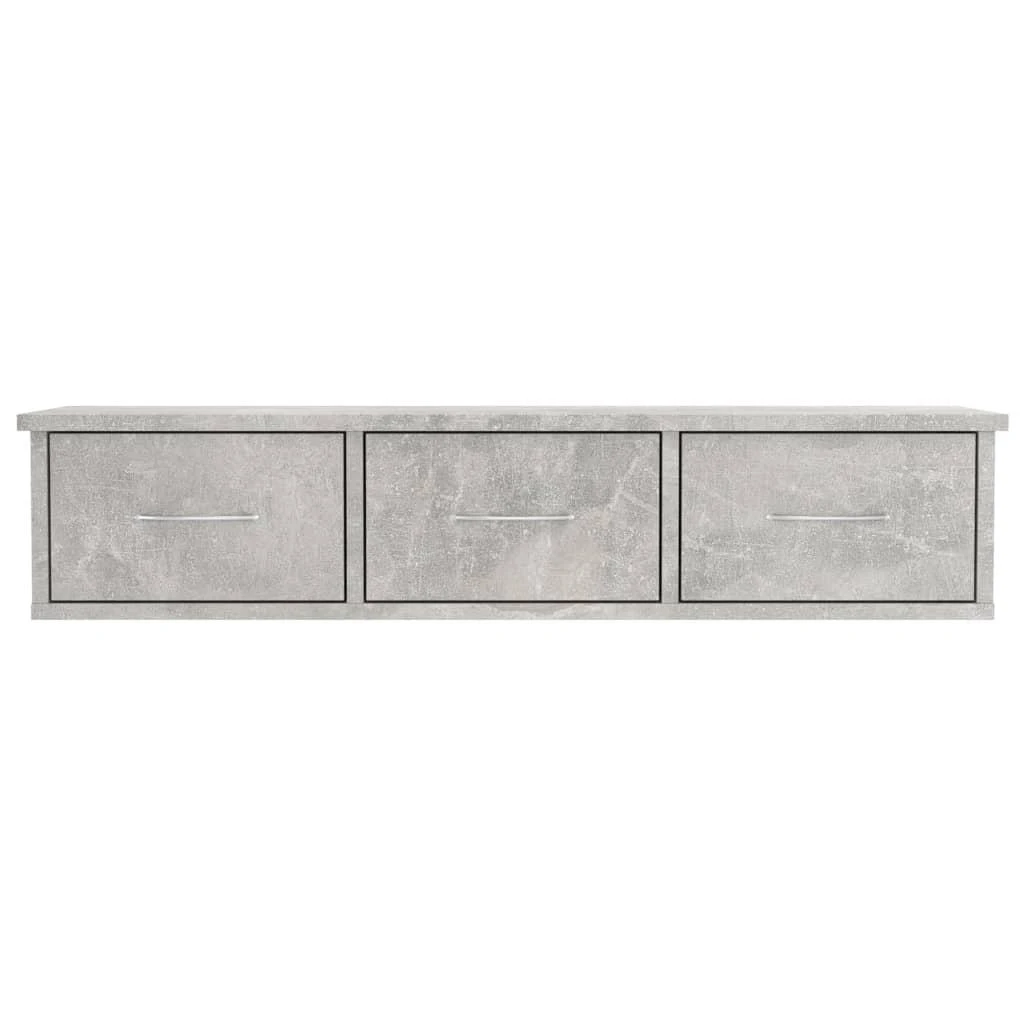 TV staliukas Sieninė lentyna su stalčiais, betono, 88x26x18,5cm, mediena