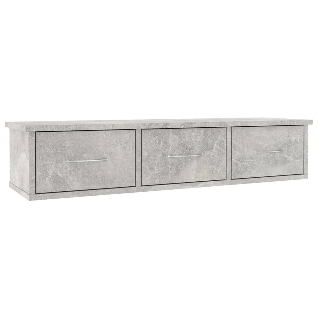 TV staliukas Sieninė lentyna su stalčiais, betono, 88x26x18,5cm, mediena
