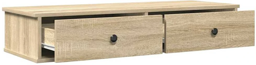 Sieninė lentyna su stalčiais, sonoma ąžuolo, 100x37,5x19cm