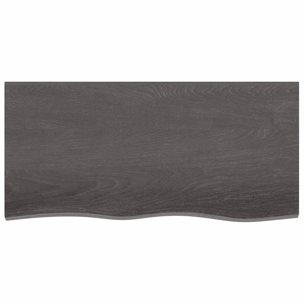 Sieninė lentyna, tamsiai ruda, 100x50x(2-4) cm, ąžuolo masyvas