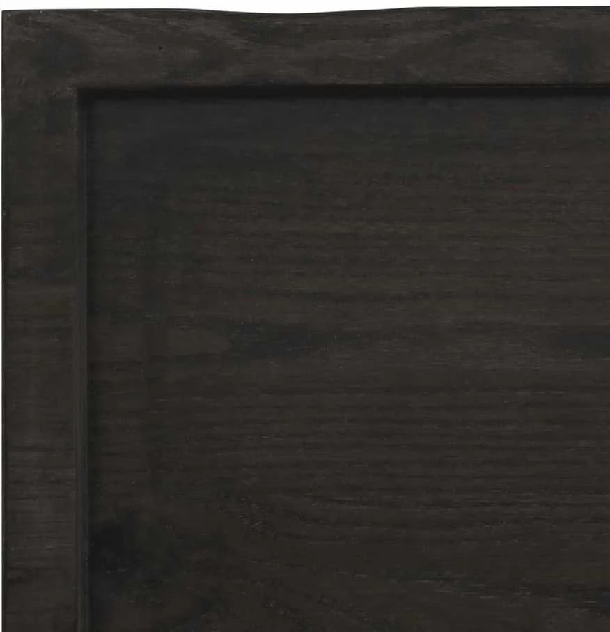 Sieninė lentyna, tamsiai ruda, 100x50x(2-6) cm, ąžuolo masyvas
