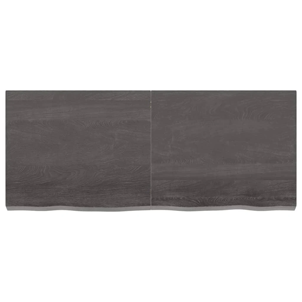 Sieninė lentyna, tamsiai ruda, 120x50x(2-6) cm, ąžuolo masyvas