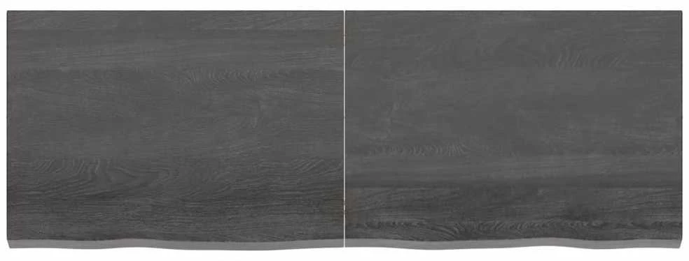 Sieninė lentyna, tamsiai ruda, 140x50x(2-4) cm, ąžuolo masyvas
