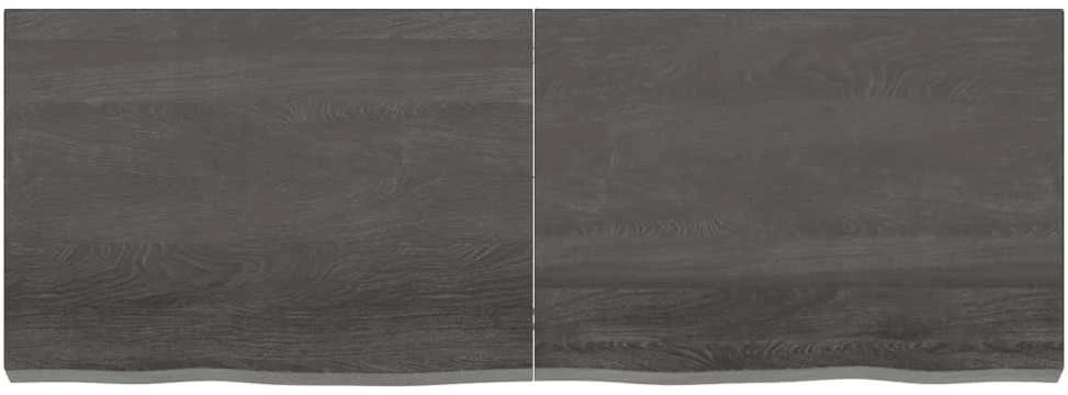 Sieninė lentyna, tamsiai ruda, 140x50x(2-6) cm, ąžuolo masyvas