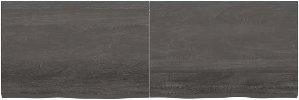 Sieninė lentyna, tamsiai ruda, 180x60x(2-4) cm, ąžuolo masyvas