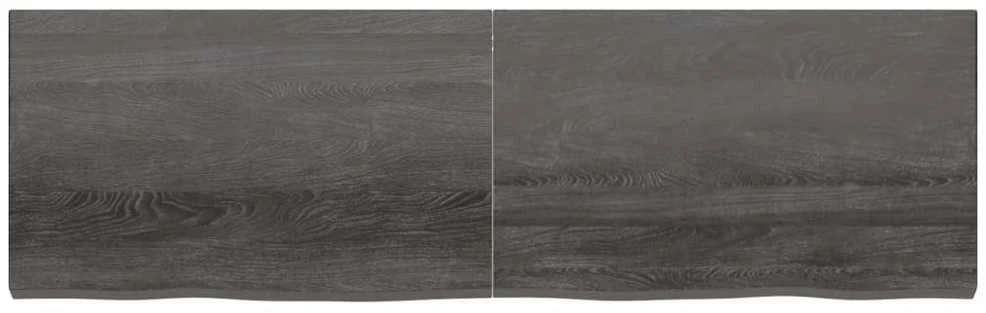 Sieninė lentyna, tamsiai ruda, 200x60x(2-6) cm, ąžuolo masyvas