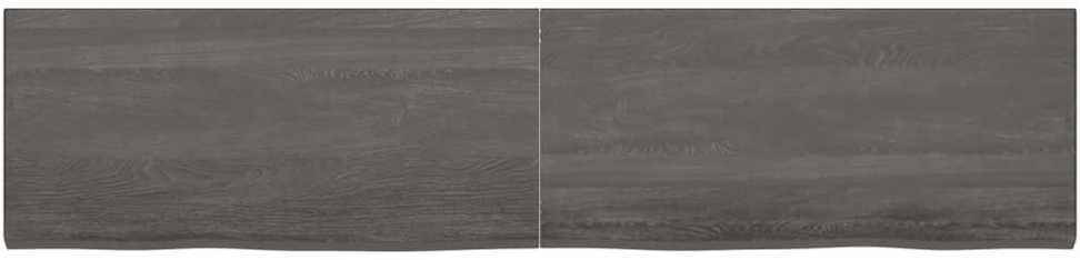 Sieninė lentyna, tamsiai ruda, 220x50x(2-4) cm, ąžuolo masyvas