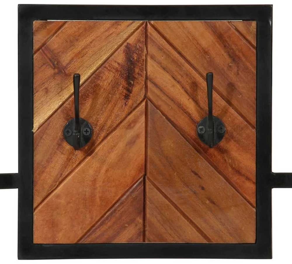 Sieninė paltų kabykla, 90x1x35cm, akacijos masyvas ir geležis