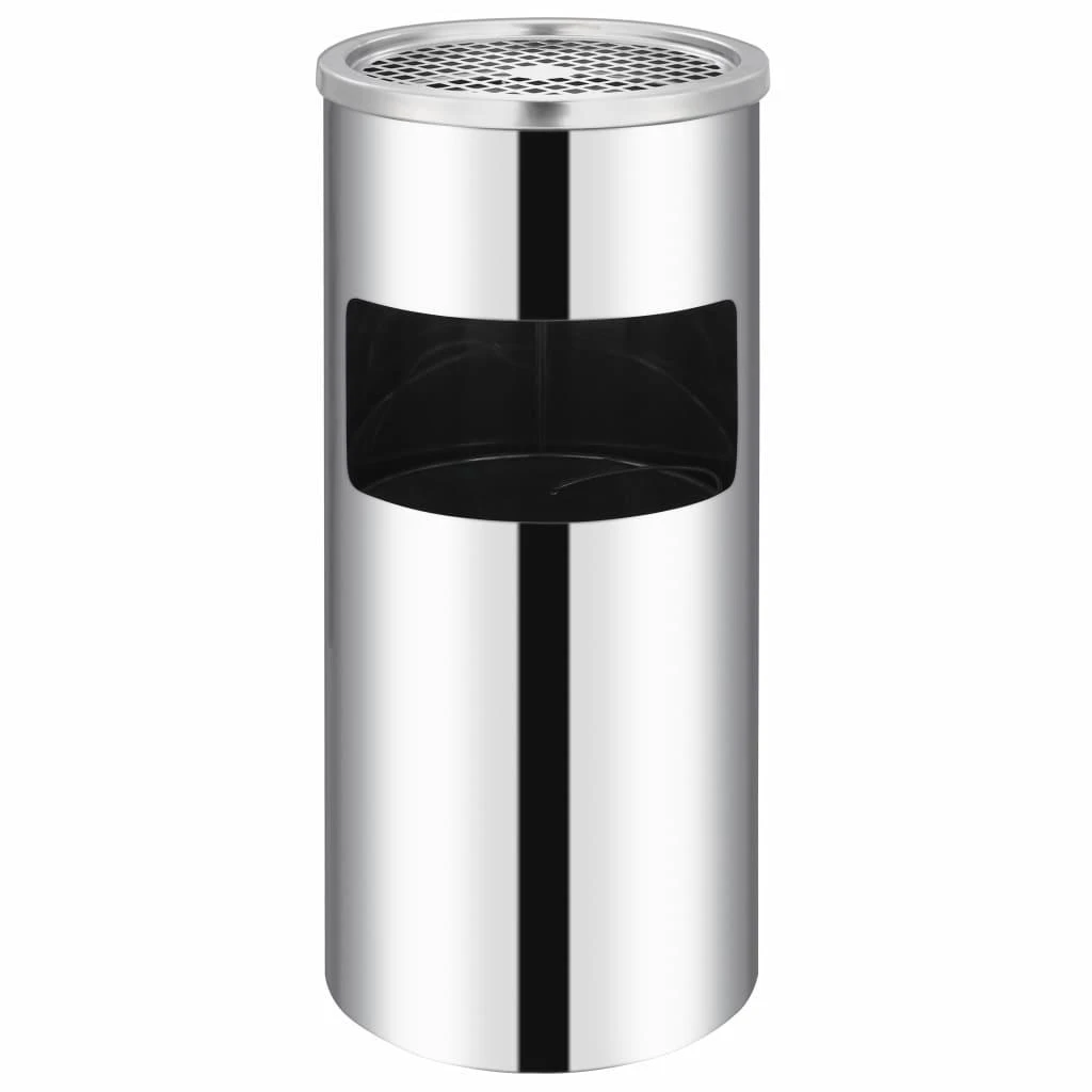 Sieninė šiukšliadėžė-peleninė, nerūdijantis plienas, 26l
