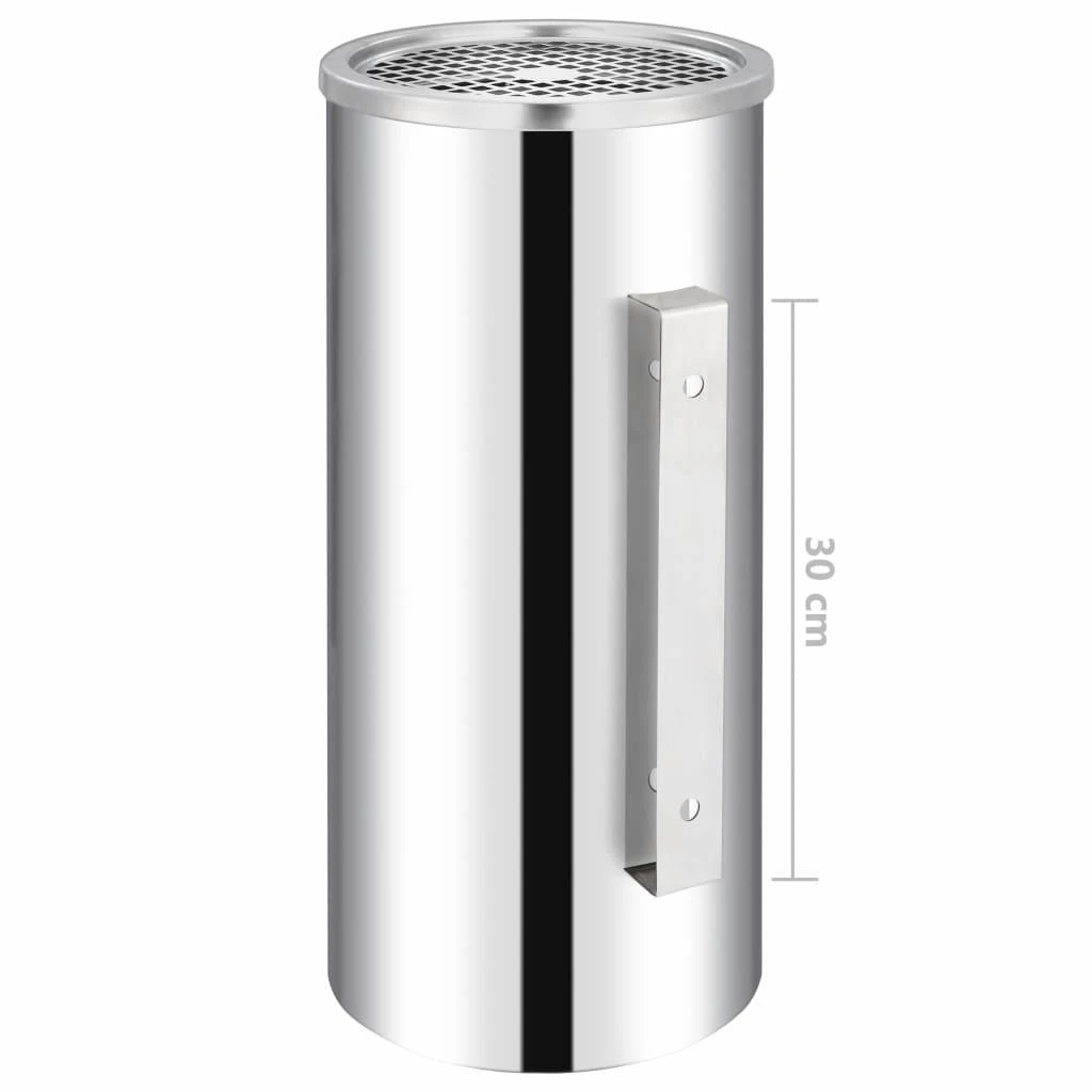 Sieninė šiukšliadėžė-peleninė, nerūdijantis plienas, 26l