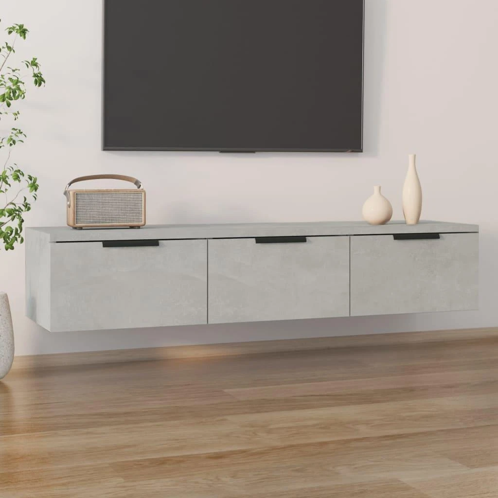 TV staliukas Sieninė spintelė, betono pilka, 102x30x20cm, apdirbta mediena