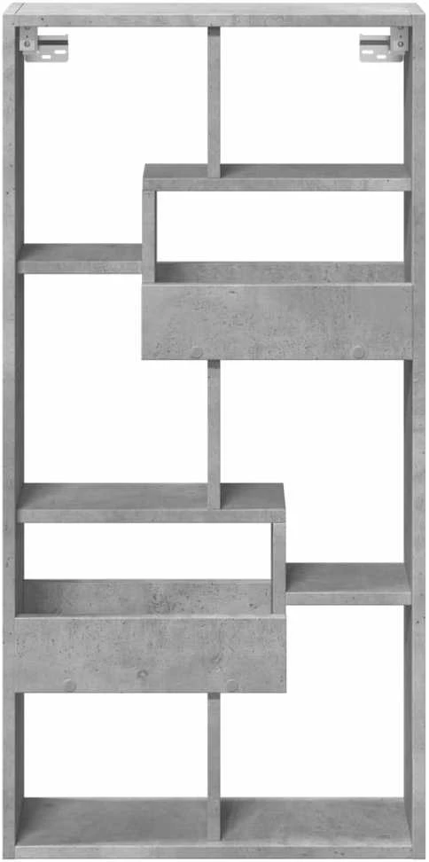 Sieninė spintelė, betono pilka, 50x15x100cm, apdirbta mediena
