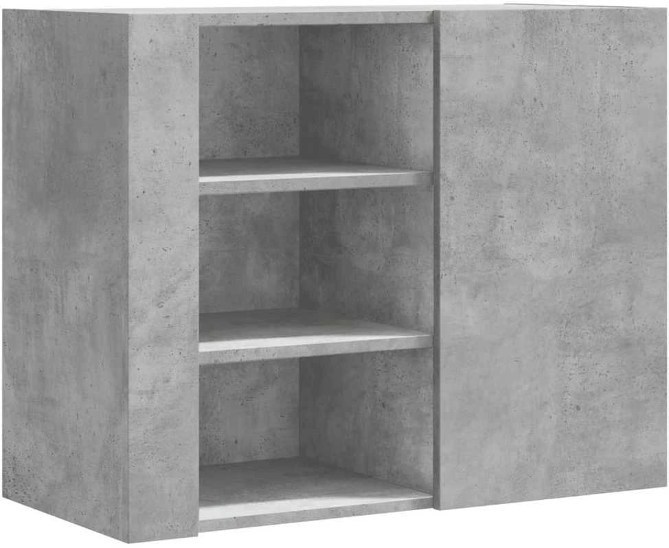 Sieninė spintelė, betono pilka, 75x35x60cm, apdirbta mediena