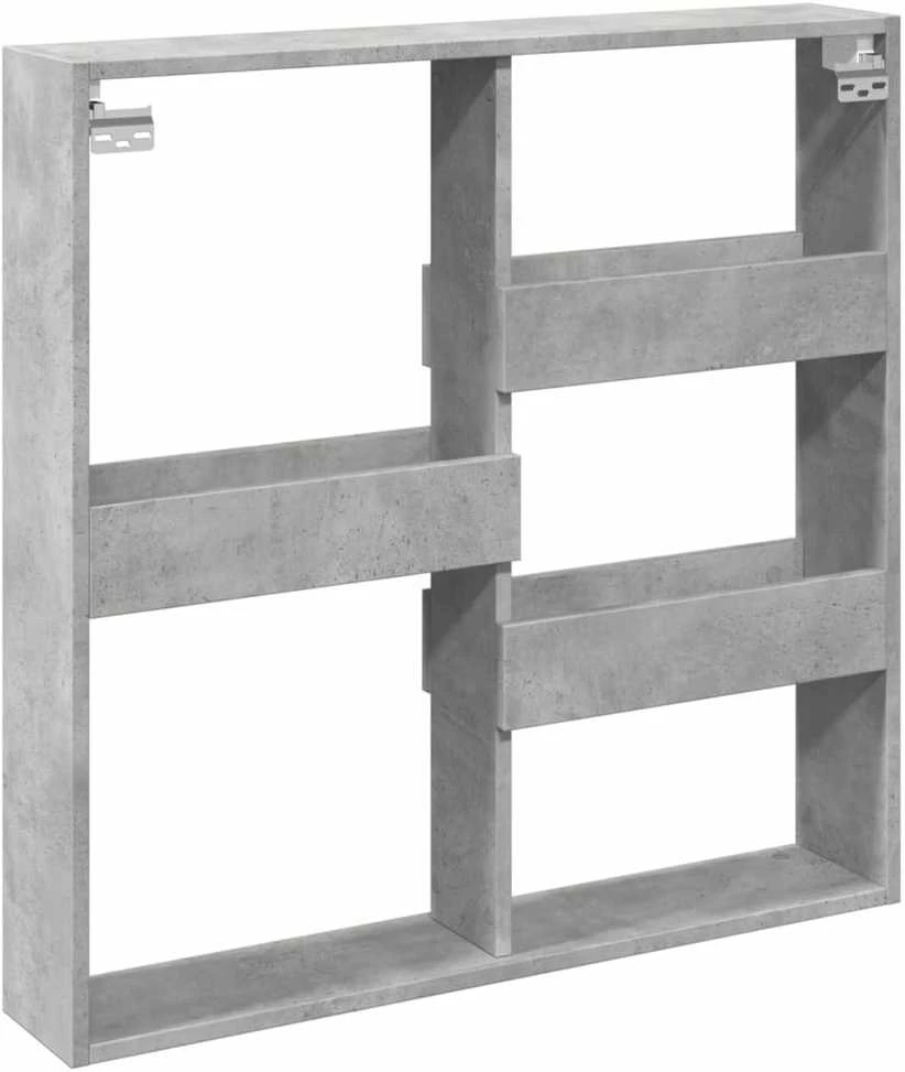 Sieninė spintelė, betono pilka, 80x15x80cm, apdirbta mediena