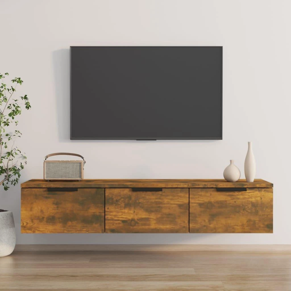 TV staliukas Sieninė spintelė, dūminio ąžuolo, 102x30x20cm, apdirbta mediena