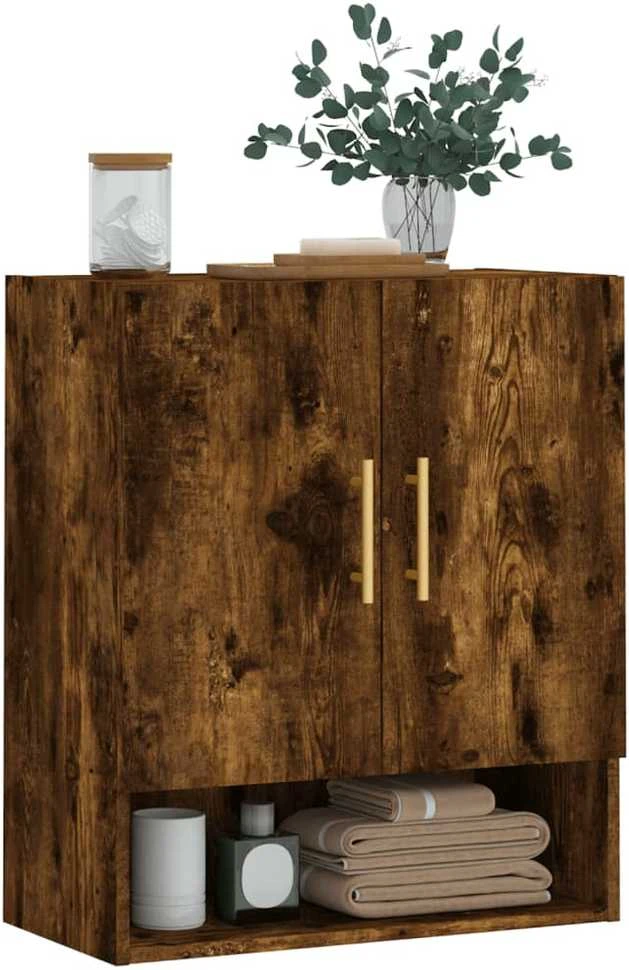 Sieninė spintelė, dūminio ąžuolo, 60x31x70cm, apdirbta mediena
