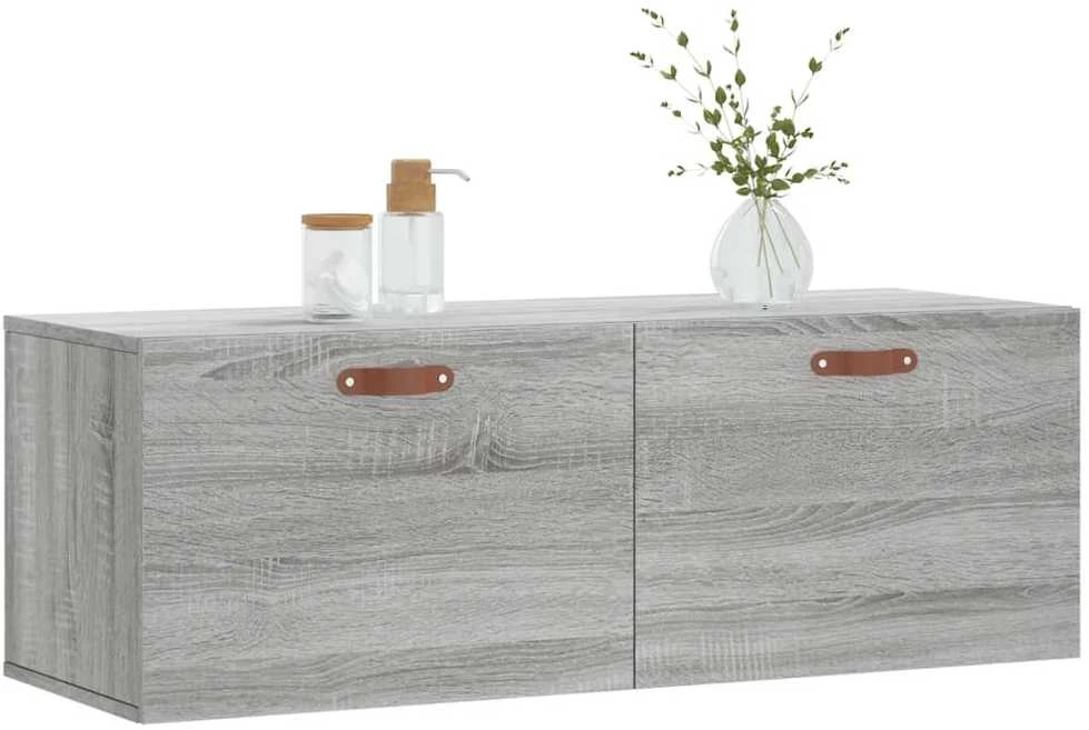 Sieninė spintelė, pilka ąžuolo, 100x36,5x35cm, apdirbta mediena