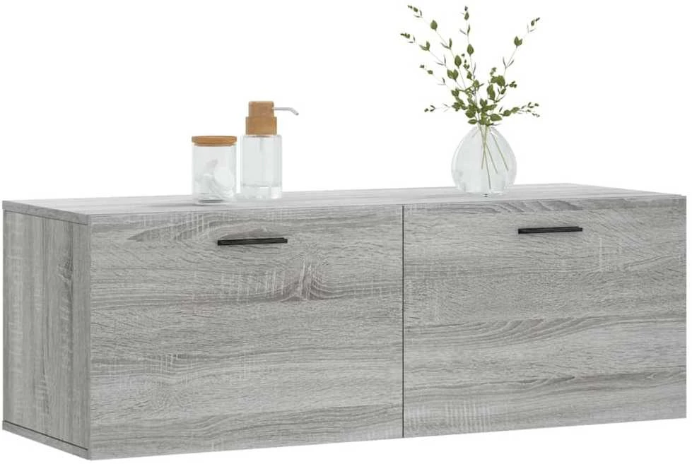 Sieninė spintelė, pilka ąžuolo, 100x36,5x35cm, apdirbta mediena