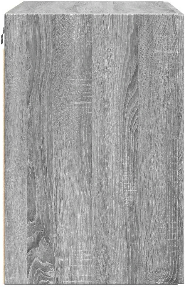 Sieninė spintelė, pilka ąžuolo, 80x42,5x64cm, apdirbta mediena