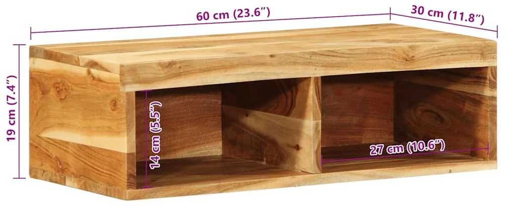 Sieninė televizoriaus spintelė, 60x30x19cm, akacija