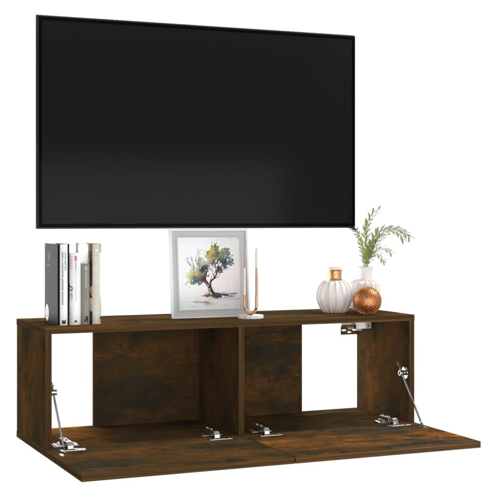 TV staliukas Sieninė televizoriaus spintelė, ąžuolo, 100x30x30 cm, mediena