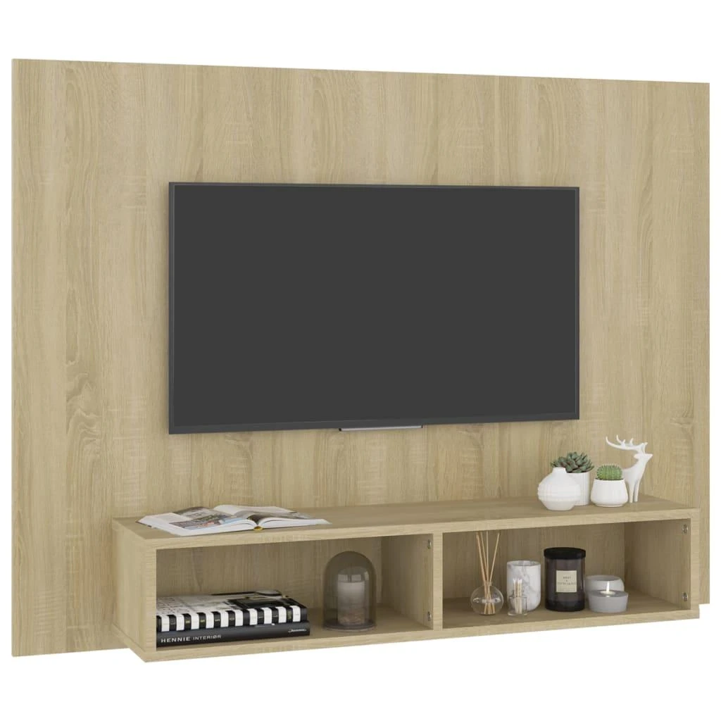 TV staliukas Sieninė TV spintelė, ąžuolo, 120x23,5x90cm, apdirbta mediena