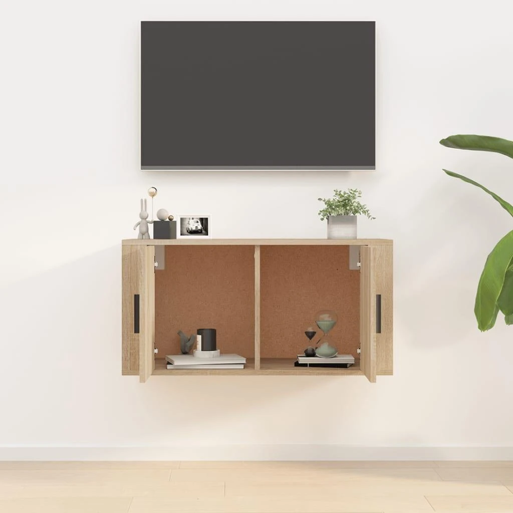 TV staliukas Sieninė televizoriaus spintelė, ąžuolo, 80x34,5x40cm