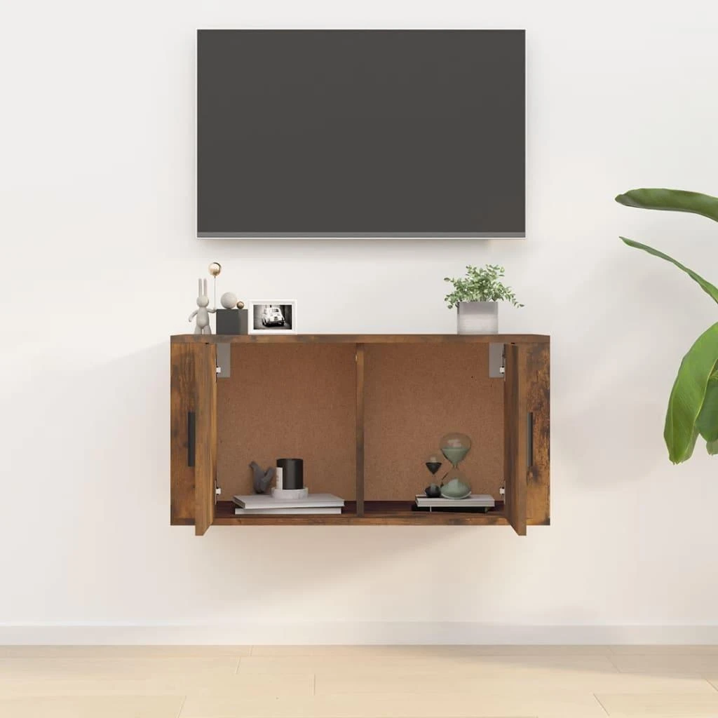 TV staliukas Sieninė televizoriaus spintelė, dūminio ąžuolo, 80x34,5x40cm