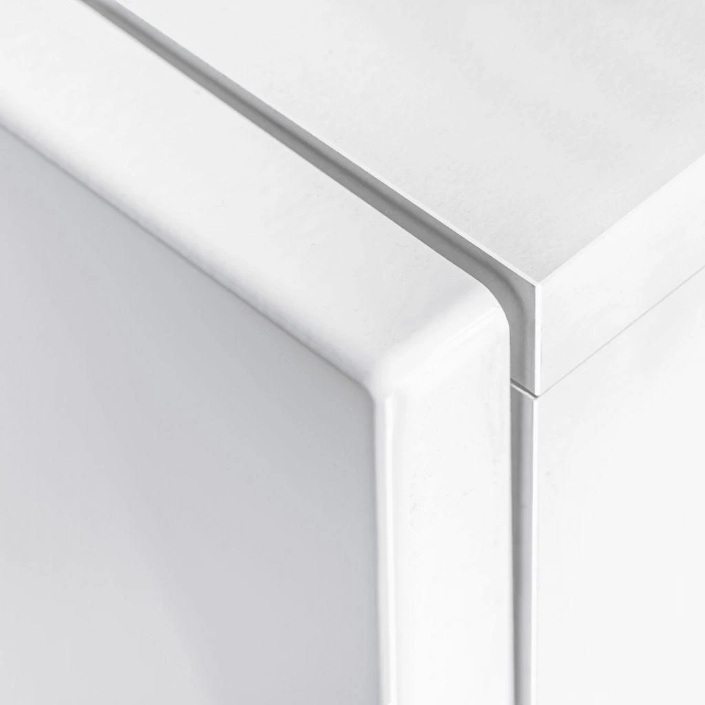 TV staliukas Sieninė TV sekcija su LED šviesomis, 5d., blizgi balta
