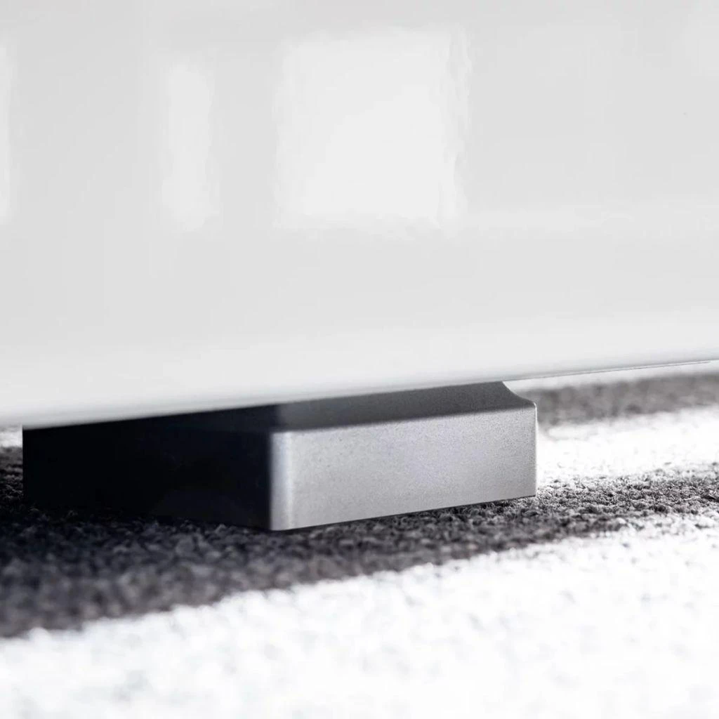 TV staliukas Sieninė TV sekcija su LED šviesomis, 5d., blizgi balta