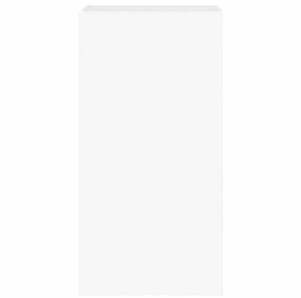 TV staliukas Sieninė TV spintelė su LED lemputėmis, balta, 40,5x35x80cm
