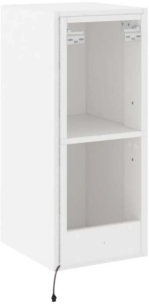 TV staliukas Sieninė TV spintelė su LED lemputėmis, balta, 30,5x35x70cm