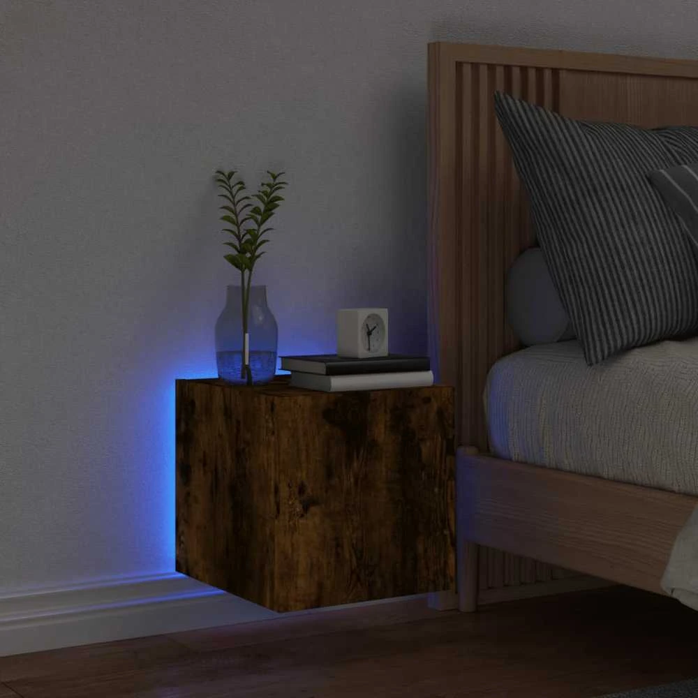 TV staliukas Sieninė TV spintelė su LED lemputėmis, dūminė, 30,5x35x30cm