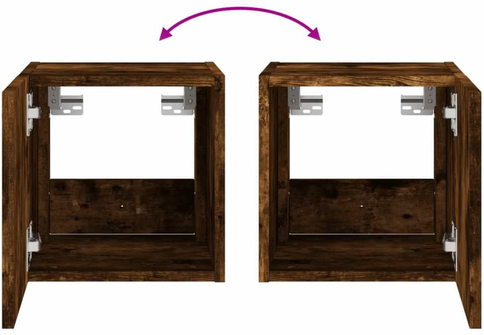 TV staliukas Sieninė TV spintelė su LED lemputėmis, dūminė, 30,5x35x30cm